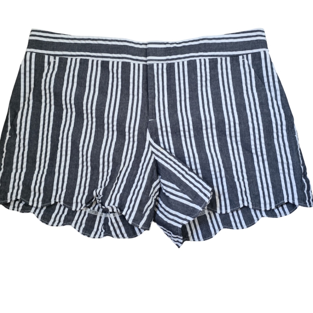 Club Monaco Striped High Waist Shorts